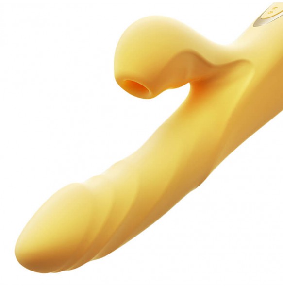 MizzZee - Love Pleasure Vibrating Thrusting Swinging Suction Warming Wand (Chargeable - Yellow)